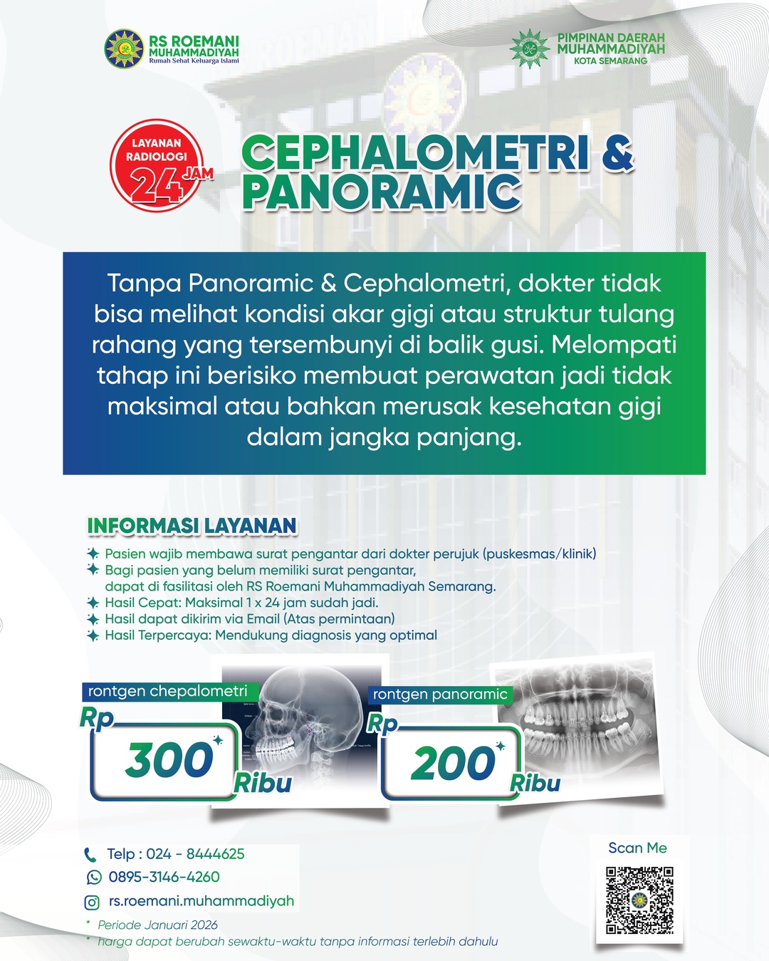 Rontgen Panoramic & Cephalometri 24 Jam di Semarang | Layanan Radiologi RS Roemani Semarang